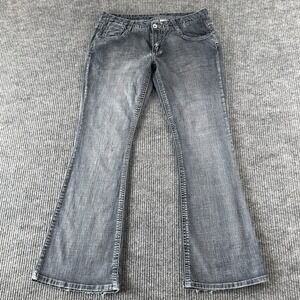 VTG Mudd Bootcut Jeans Juniors 11 Charcoal Wash Mid Rise‎ Distressed Denim Y2K